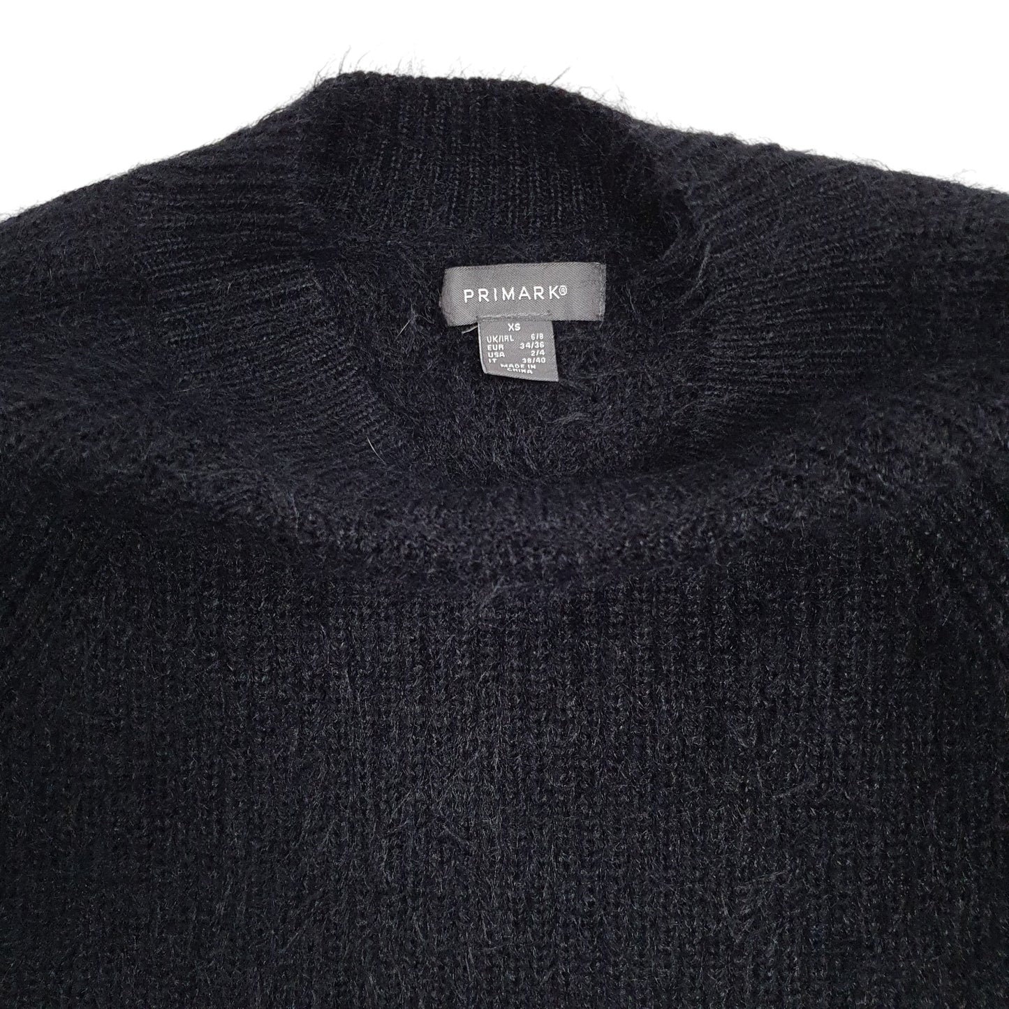 Womens Black Primark Fluffy Crewneck Jumper