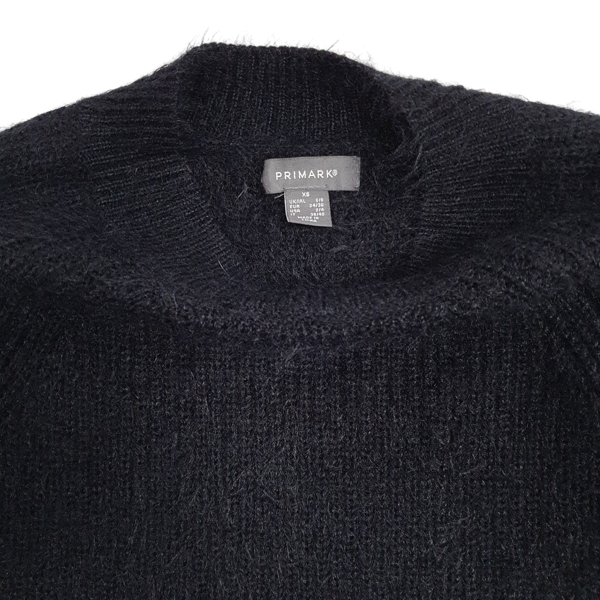 Womens Black Primark Fluffy Crewneck Jumper