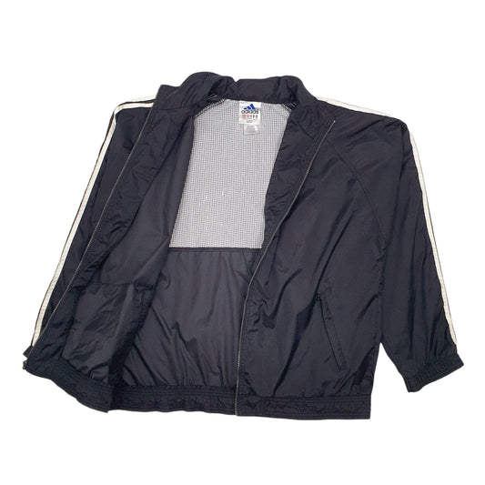 Mens Black Adidas Vintage 90s Concealed Hood  Coat
