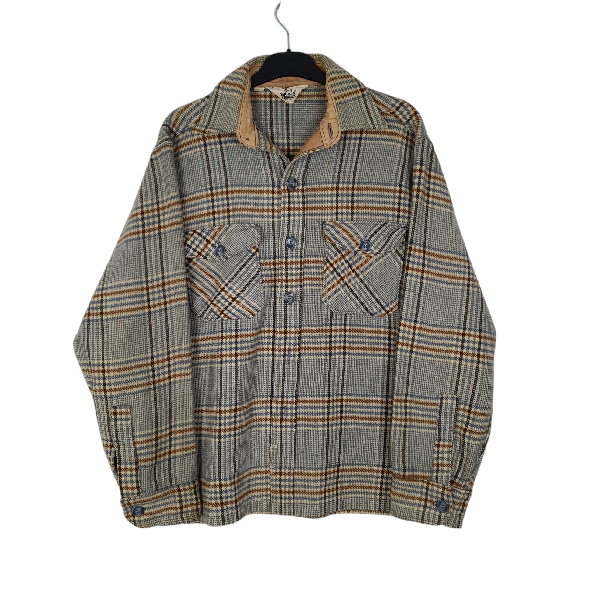 Mens Blue Woolrich Vintage 1980s Thick Shacket Long Sleeve Shirt