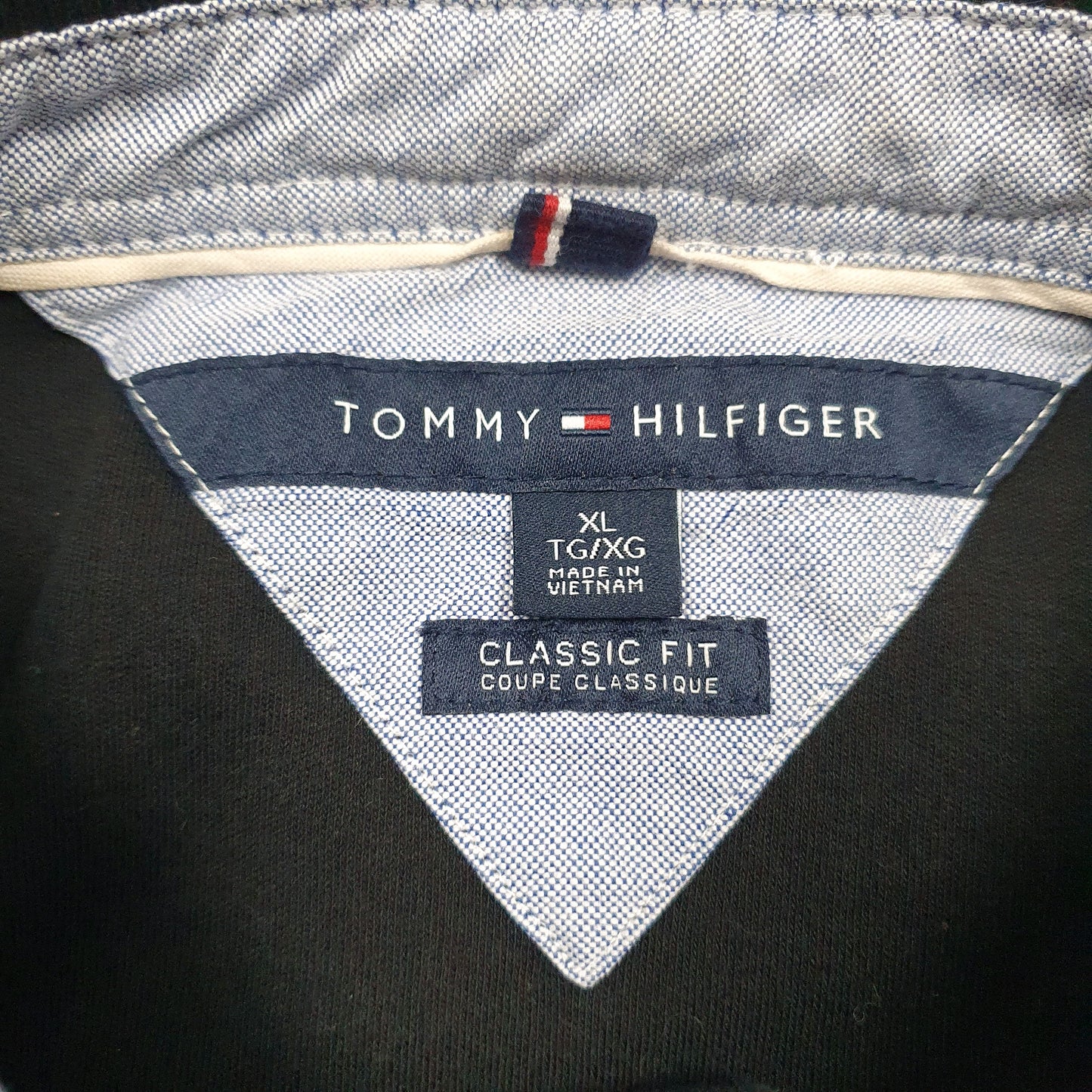 Mens Black Tommy Hilfiger  Crewneck Polo Shirt