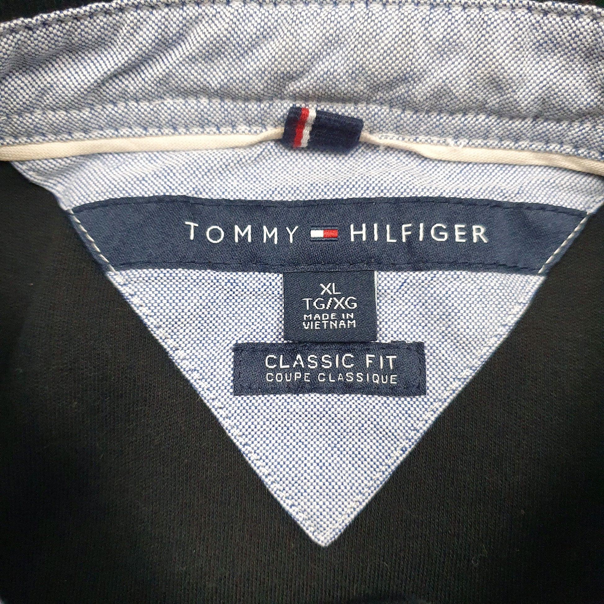Mens Black Tommy Hilfiger  Crewneck Polo Shirt