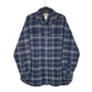 Mens Navy L.L.Bean Thick Plaid Chamois Long Sleeve Shirt