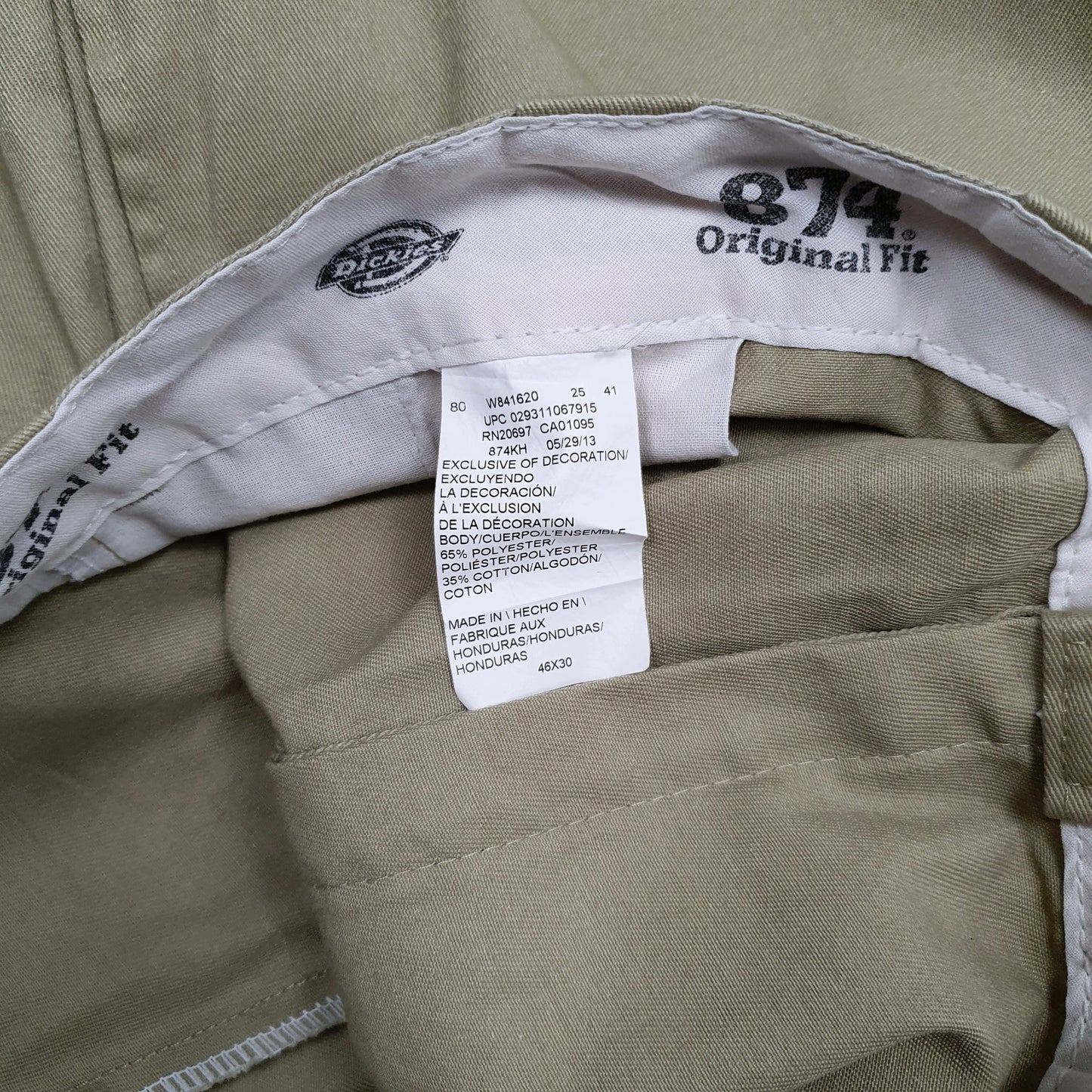 Mens Beige Dickies 874 Original Fit Workwear  Trousers