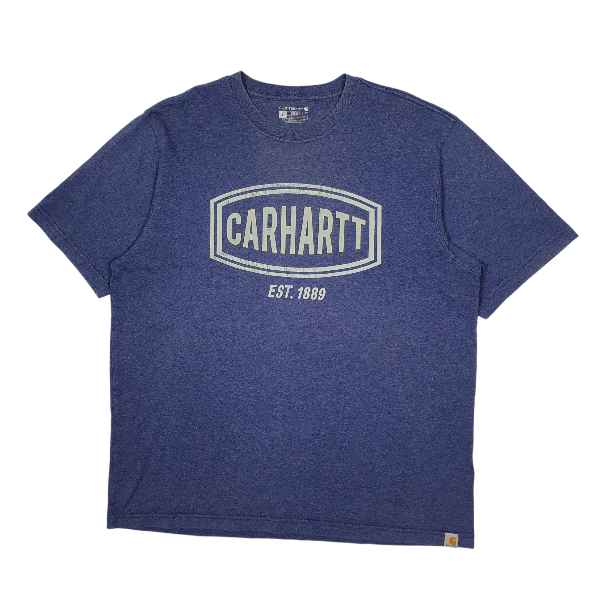 Mens Blue Carhartt  Short Sleeve T Shirt