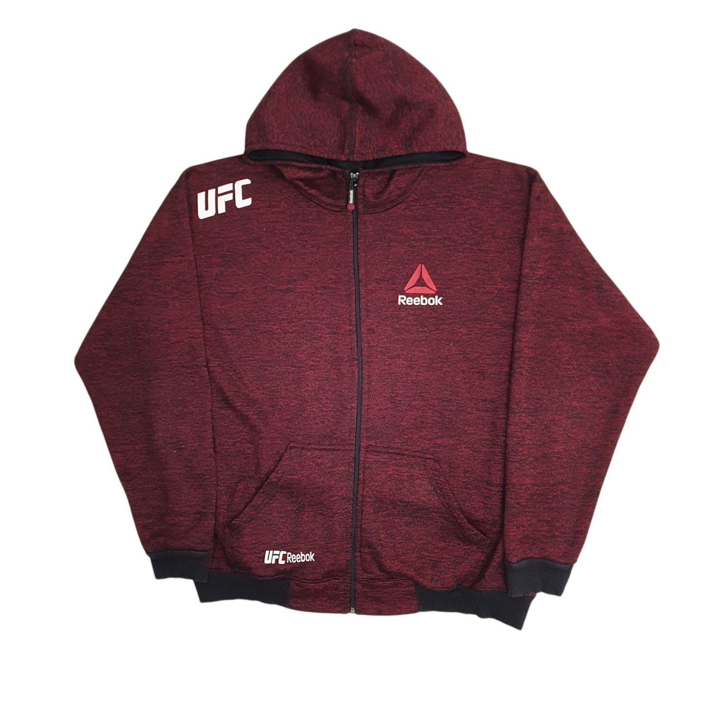Mens Burgundy Reebok UFC Fighting Full Zip Jumper