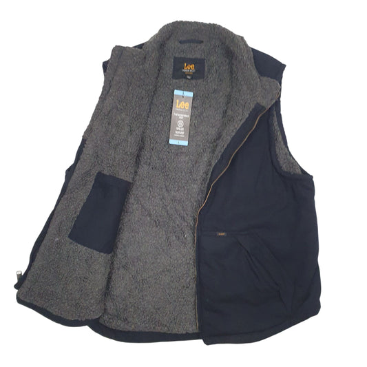 Mens Black Lee Workwear Fleece Lined  Coat