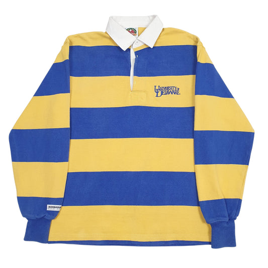 Mens Yellow Barbarian  Long Sleeve Polo Shirt