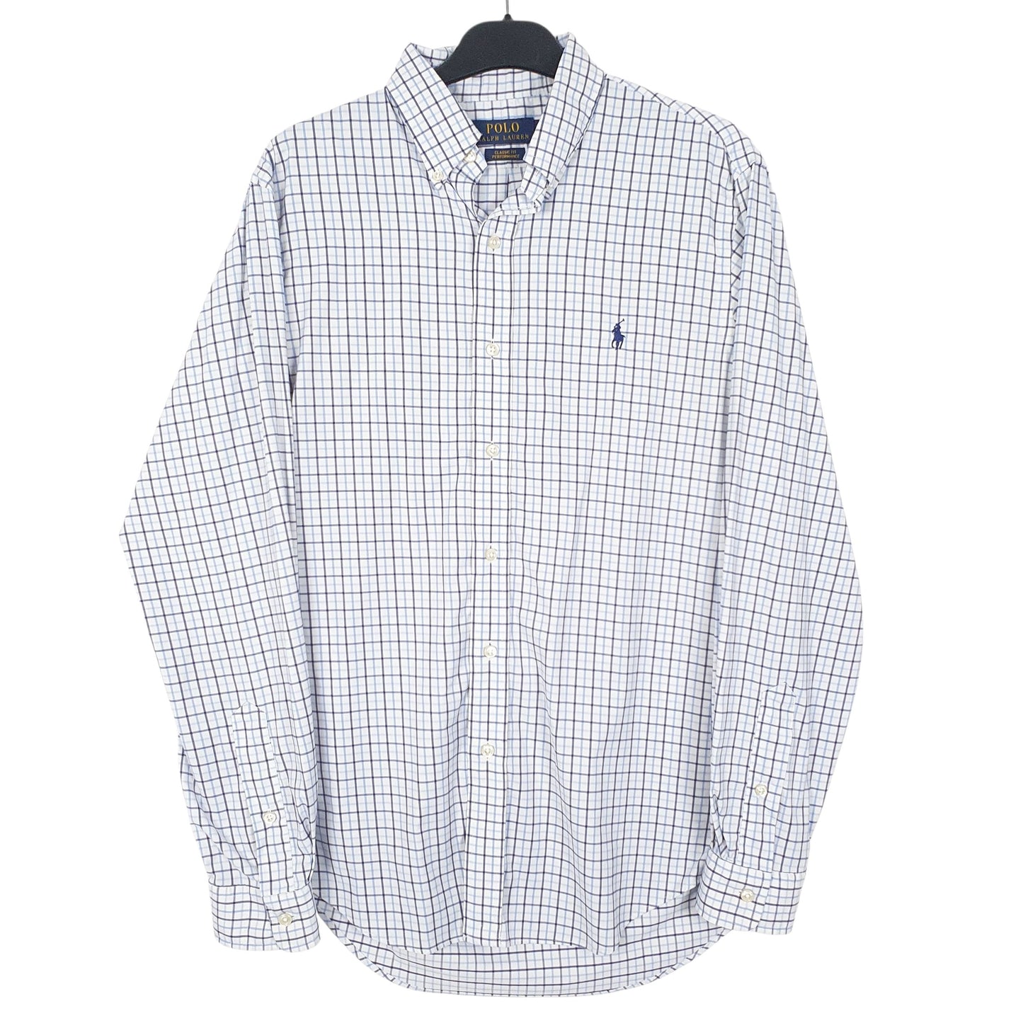 Mens Blue Ralph Lauren Performance Long Sleeve Shirt