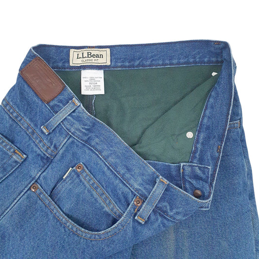 Mens Blue L.L.Bean Blanket Lined  Jeans