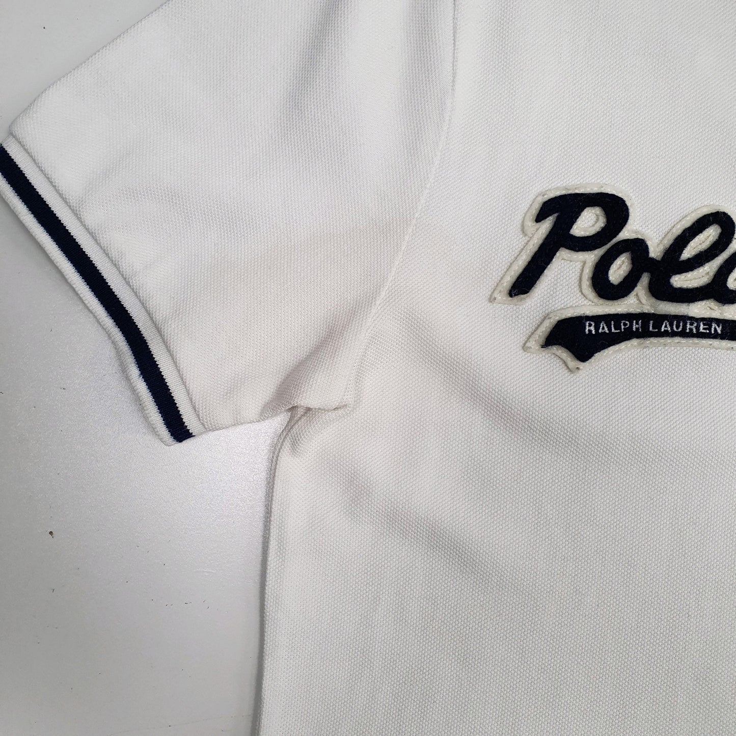 Mens White Polo Ralph Lauren Custom Slim Fit  Polo Shirt