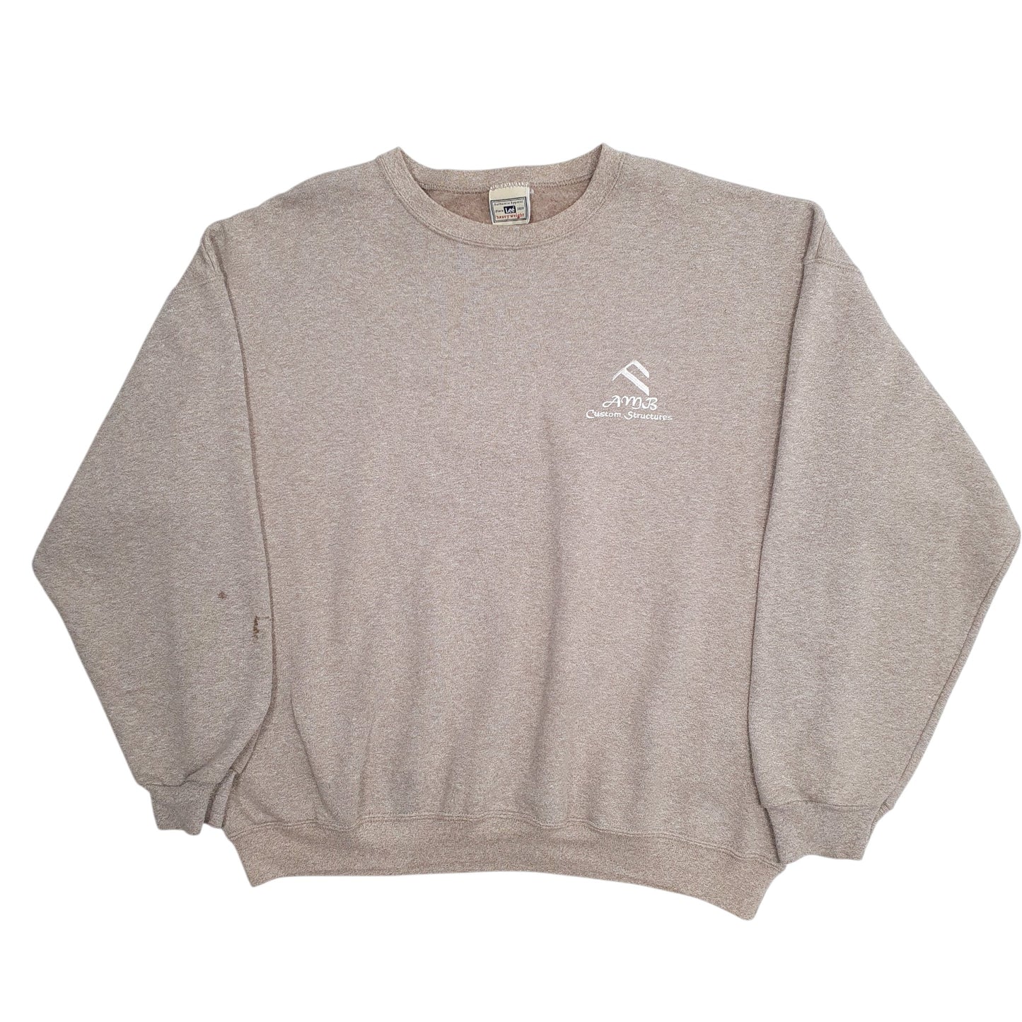 Mens Beige Lee Vintage 90s Crewneck Jumper