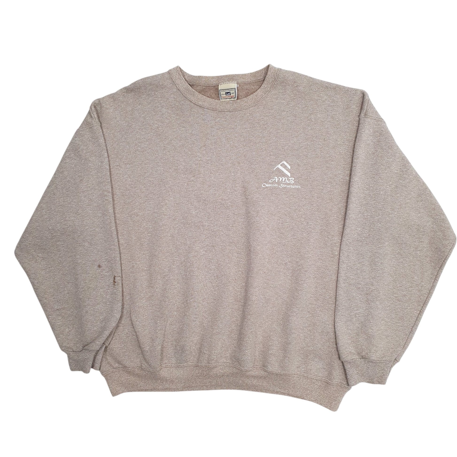 Mens Beige Lee Vintage 90s Crewneck Jumper