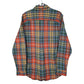 Mens Orange L.L.Bean Thick Flannel Plaid  Shirt