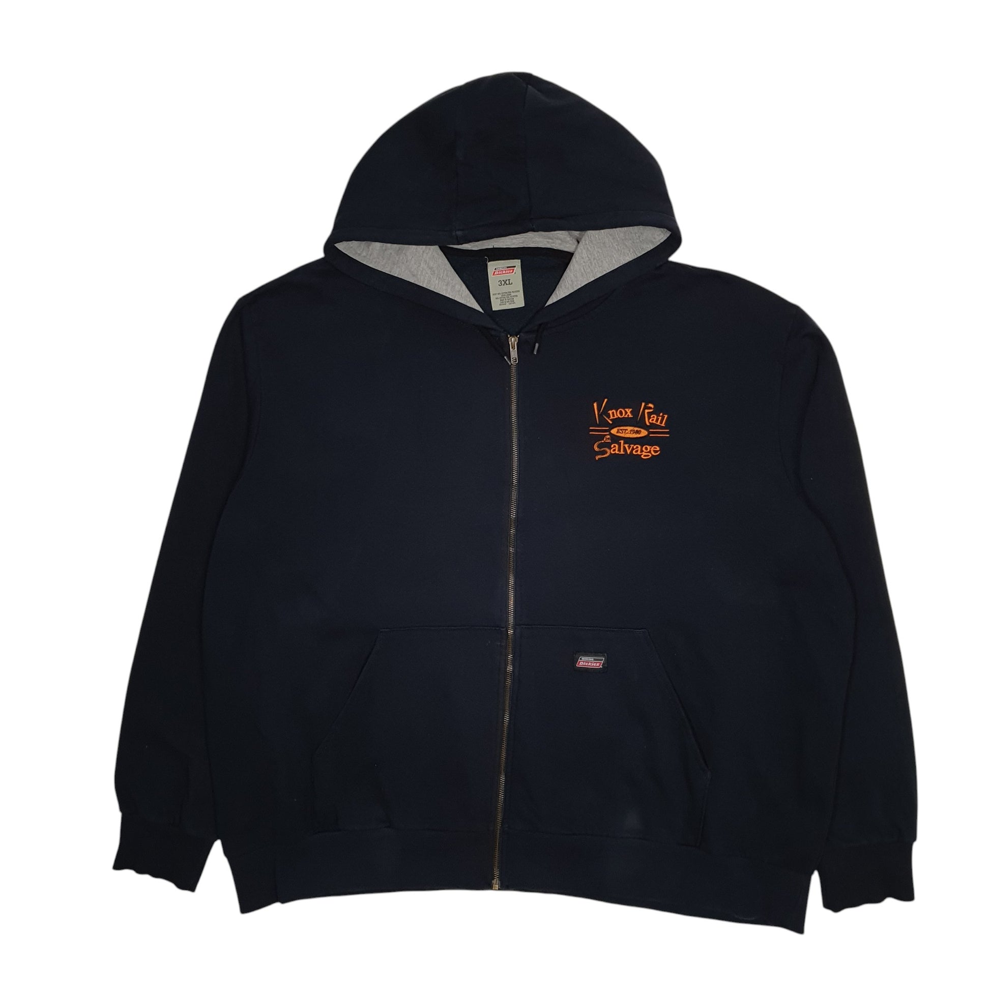 Mens Navy Dickies Hoodie Full Zip Jumper