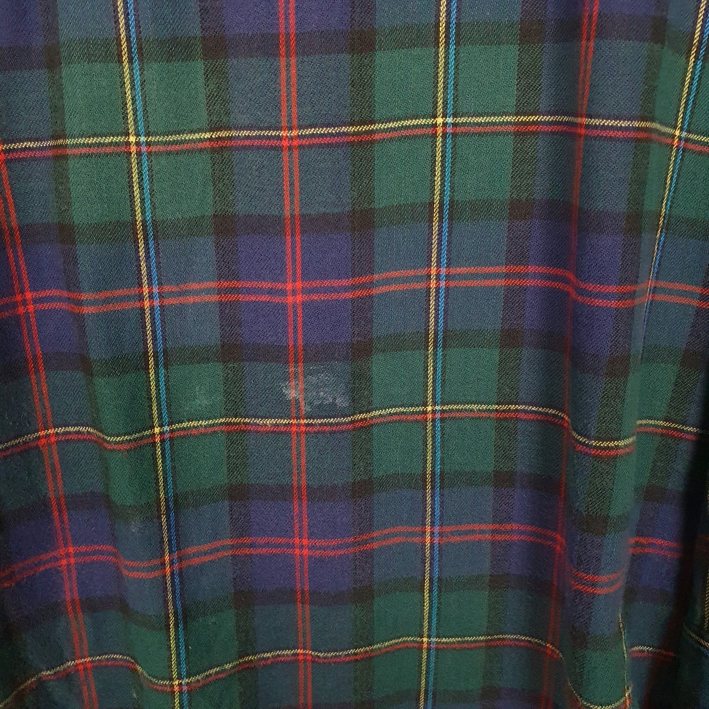 Mens Green L.L.Bean Vintage 90s Made In USA Scotch Plaid Flannel  Shirt