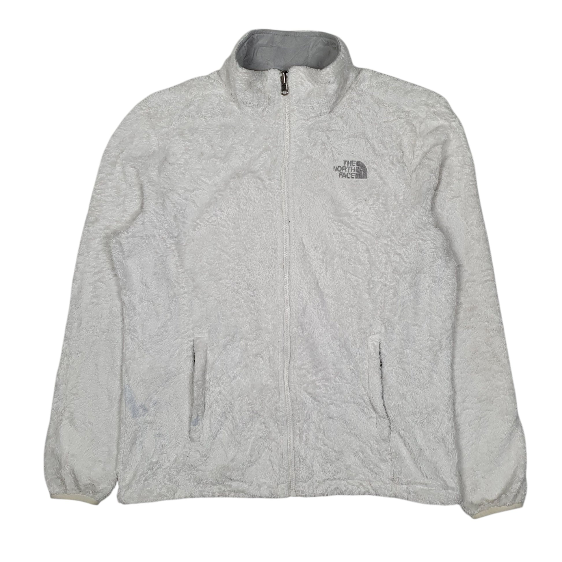 Womens White The North Face Fluffy Full Zip Jumper