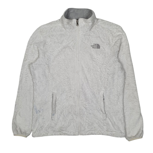 Womens White The North Face Fluffy Full Zip Jumper