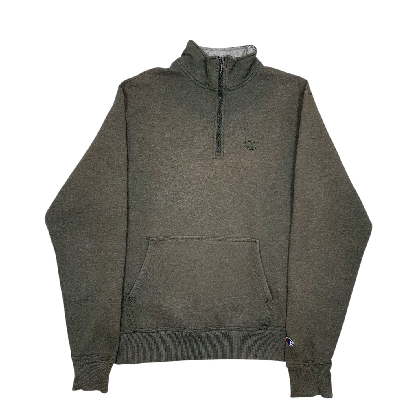 Mens Green Champion  Quarter Zip Jumper