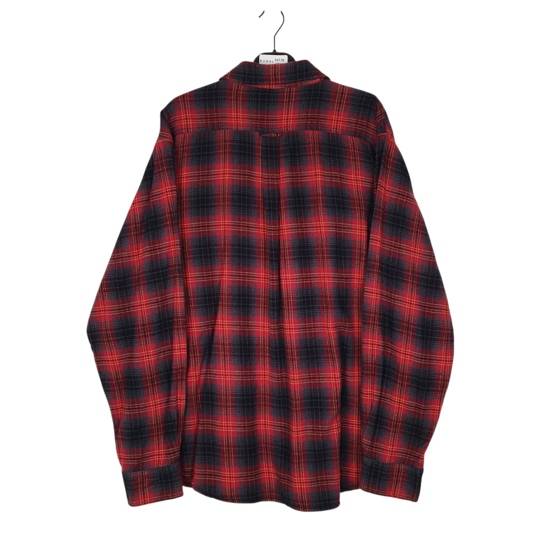 Mens Red Woolrich Thick Flannel Plaid  Shirt