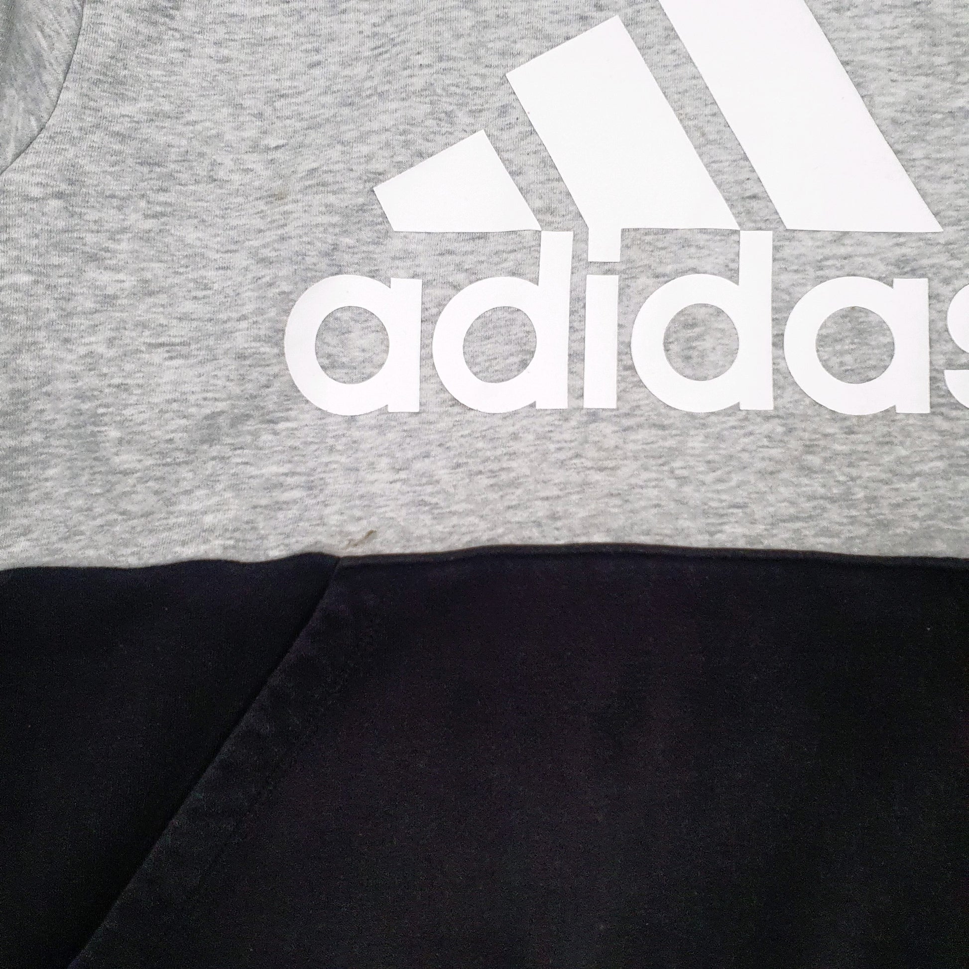 Womens Grey Adidas Spellout Hoodie Jumper
