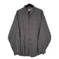 Mens Grey L.L.Bean Thick Flannel Plaid Long Sleeve Shirt