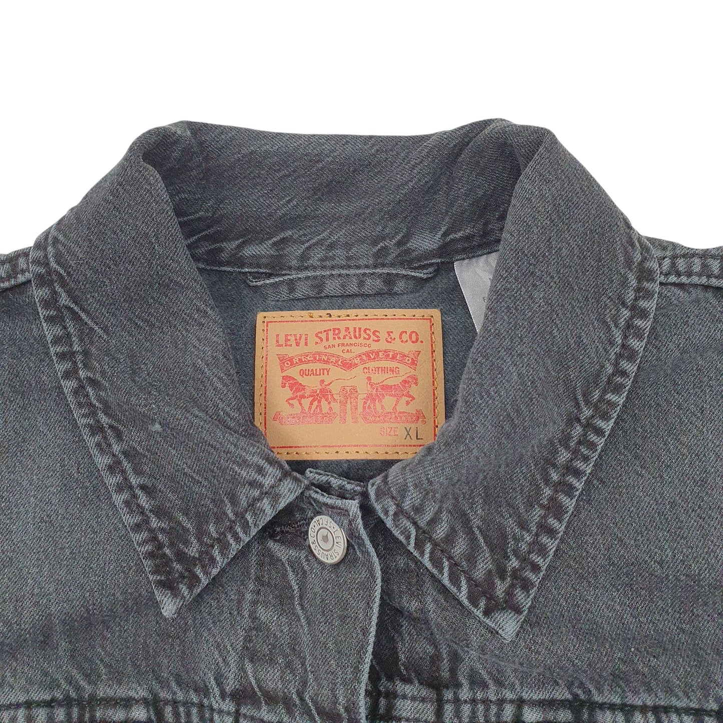 Womens Black Levis  Crewneck Coat