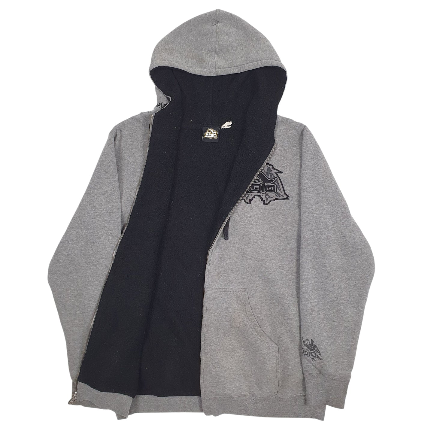 Mens Grey Adio Skate Sherpa Lined Full Zip Jumper