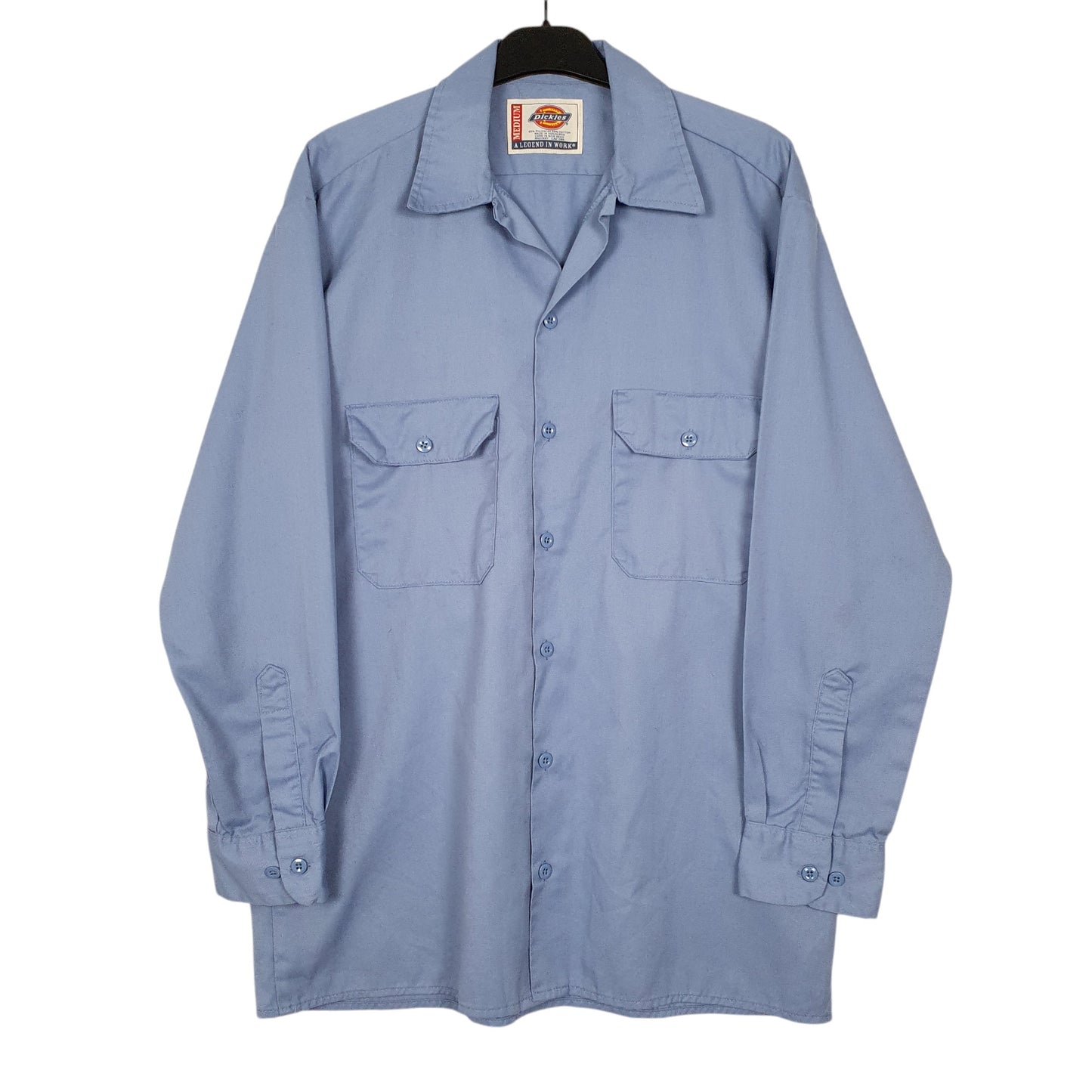 Mens Blue Dickies Workwear Long Sleeve Shirt