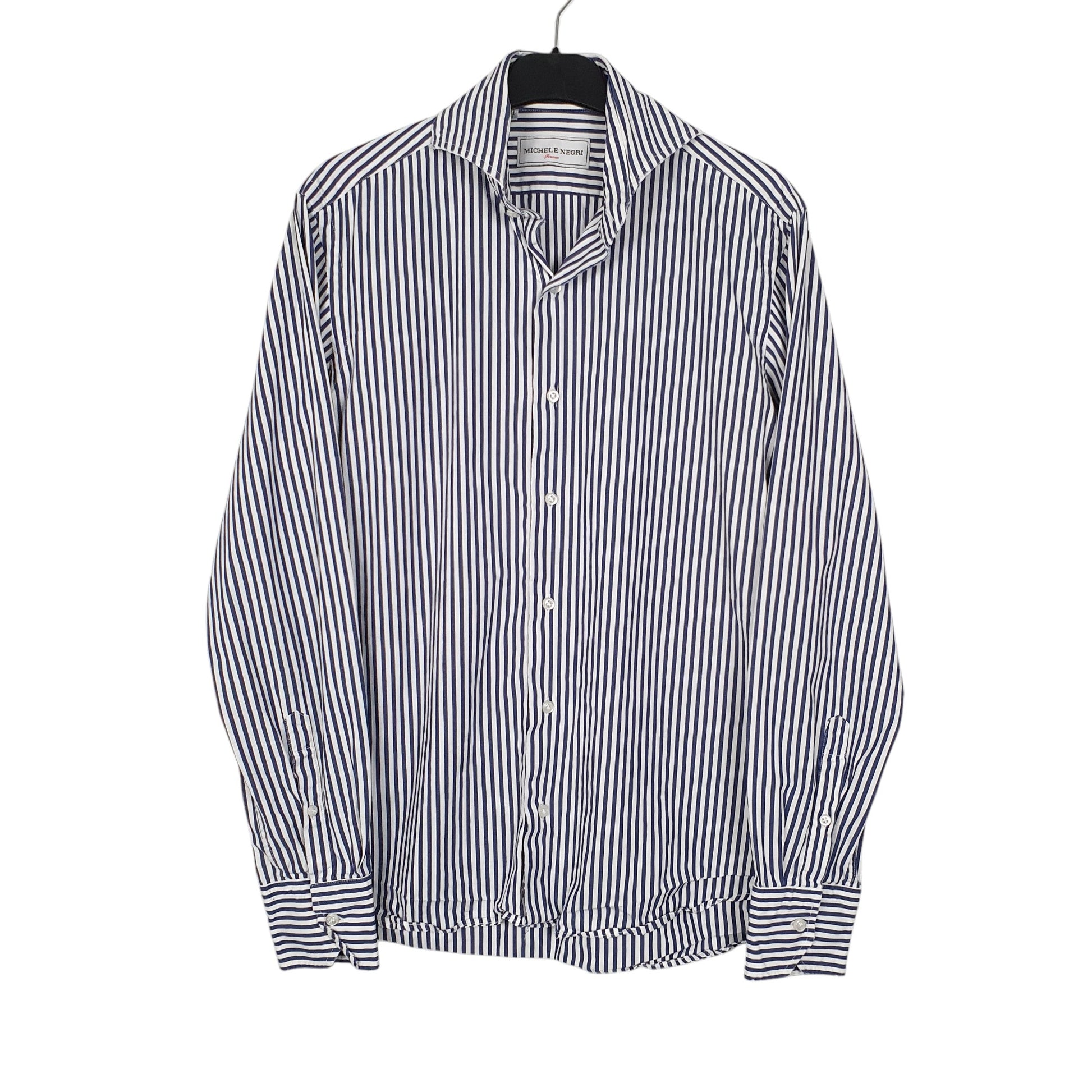 Mens Navy Michele Negri  Long Sleeve Shirt