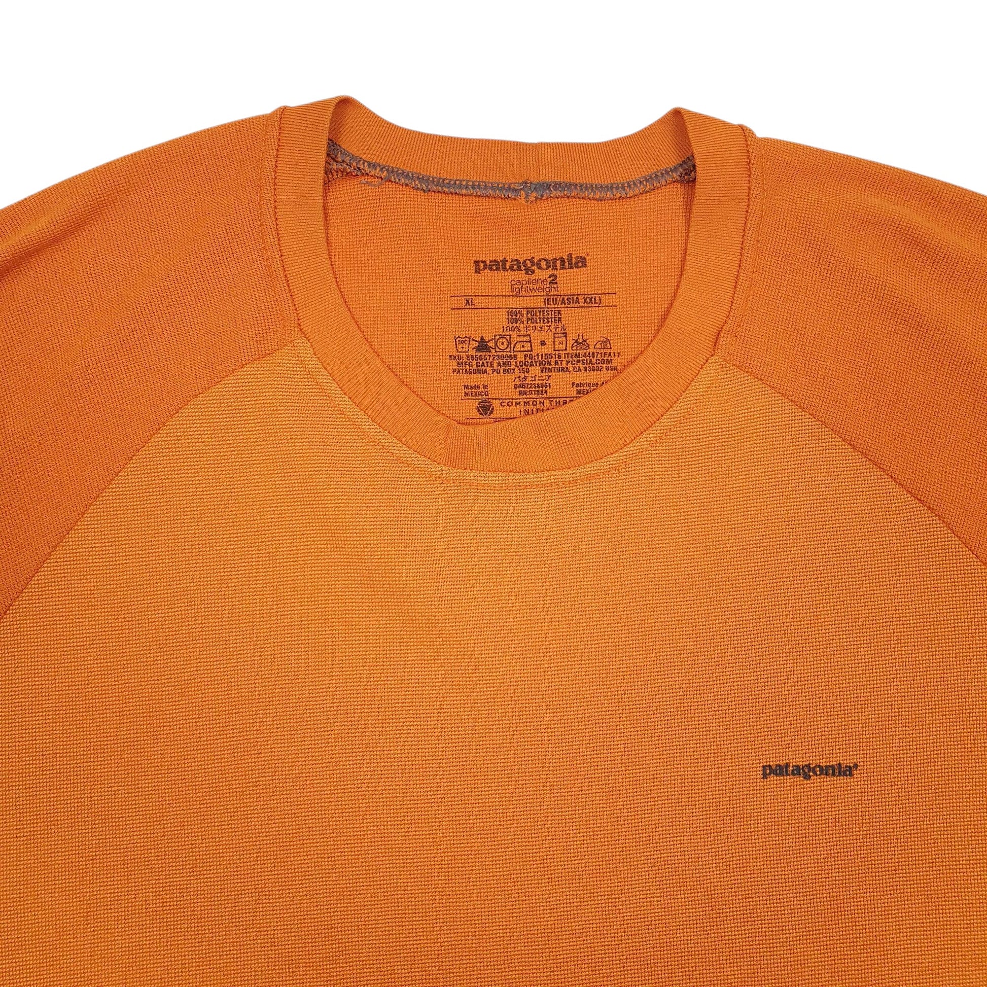 Mens Orange Patagonia Capilene  T Shirt