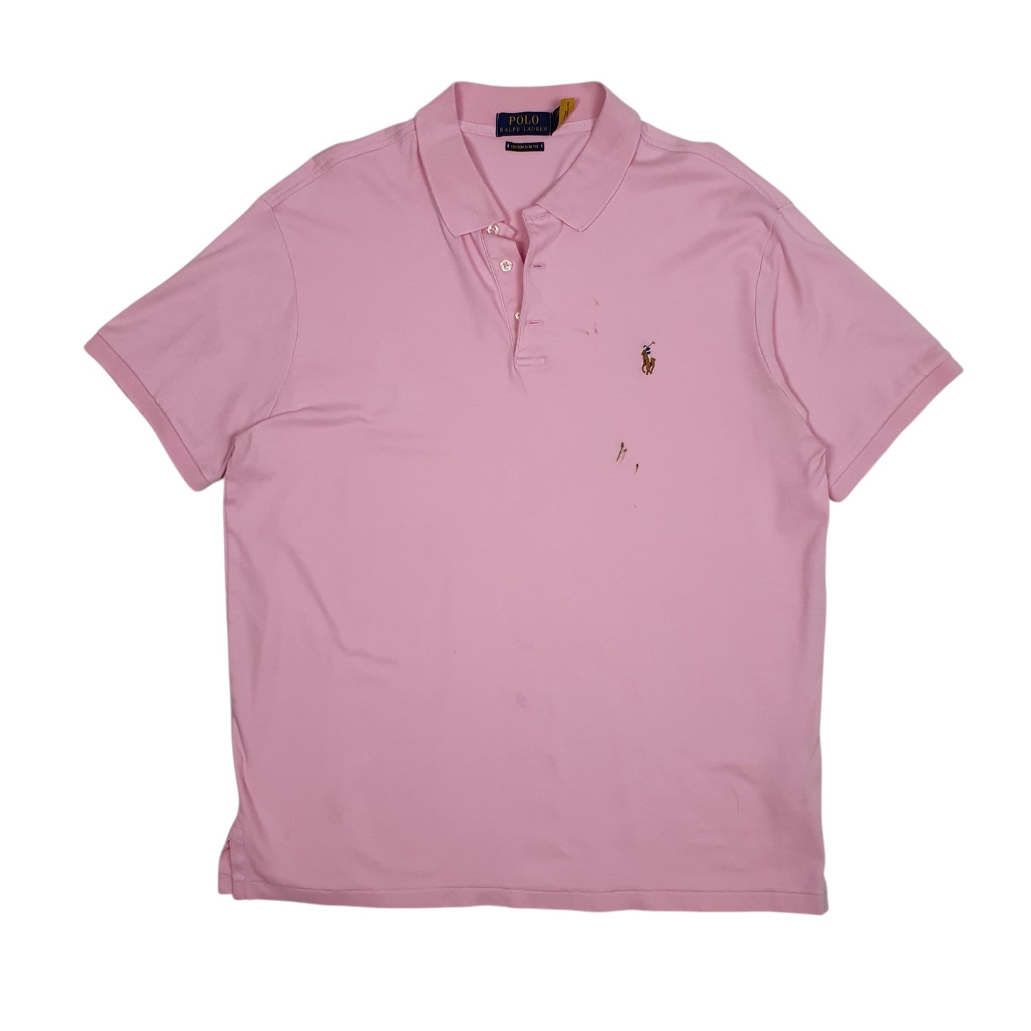 Mens Pink Polo Ralph Lauren Custom Slim Fit Short Sleeve Polo Shirt