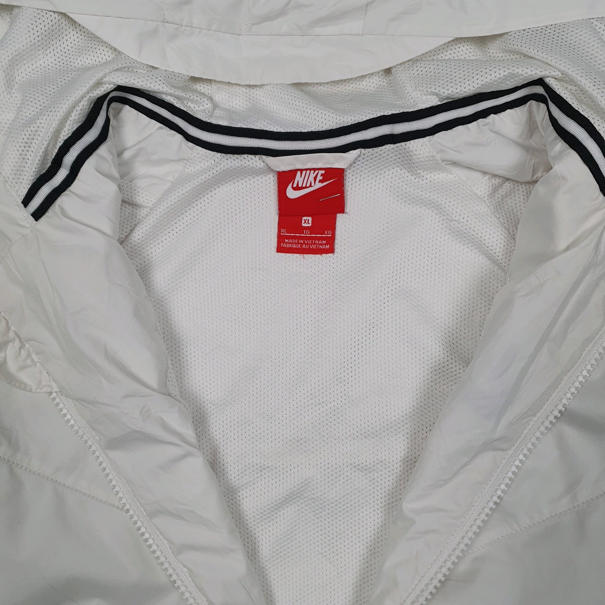 Womens White Nike Windrunner Hoodie Coat