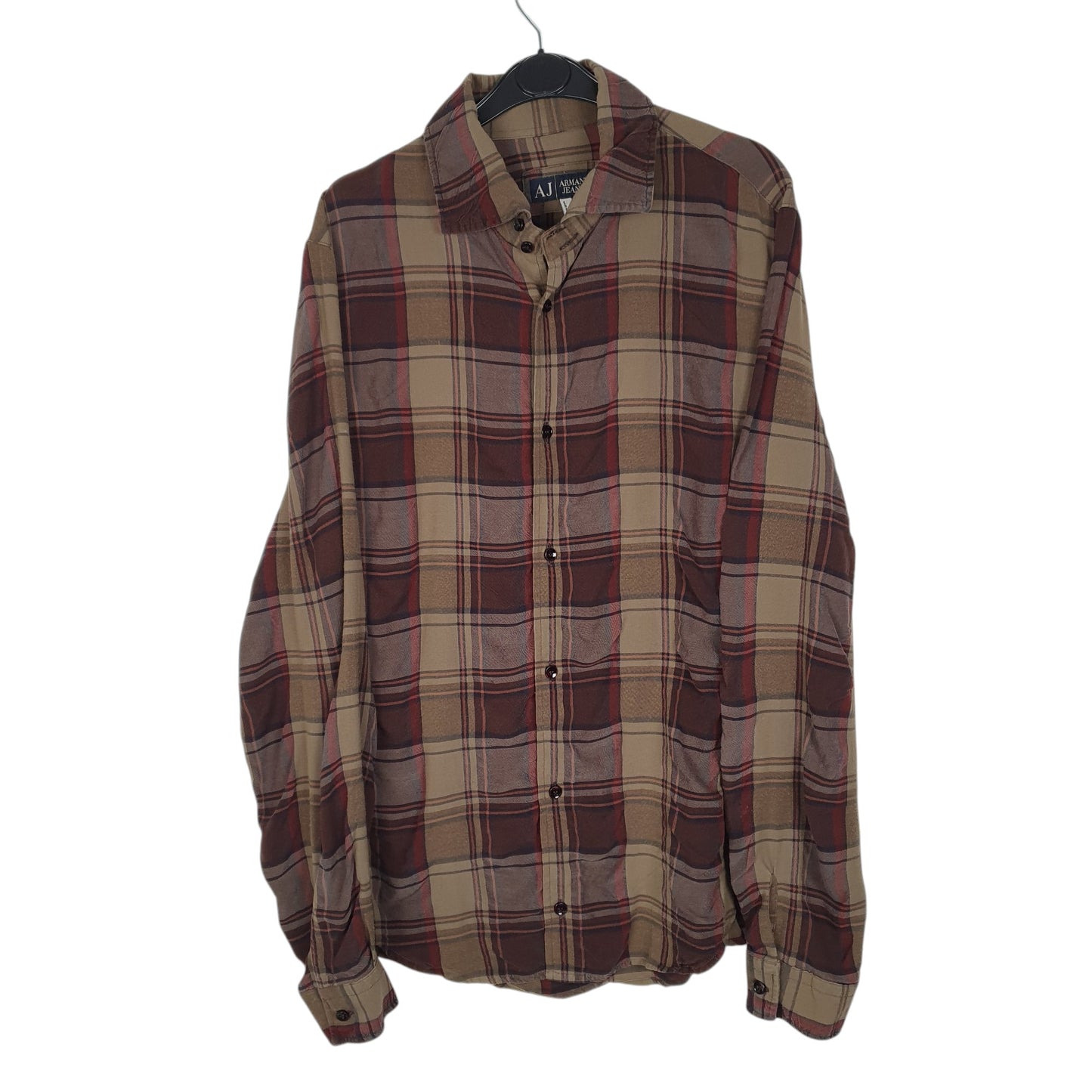 Mens Brown Armani Jeans Made In Italy Long Sleeve Shirt