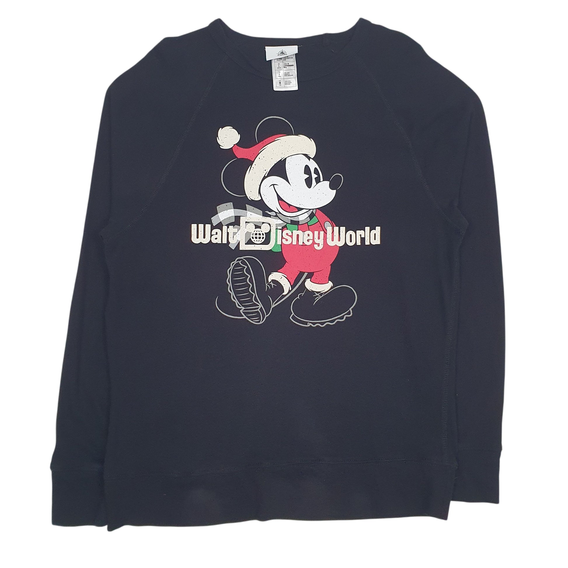 Mens Black Disney Lightweight Crewneck Jumper