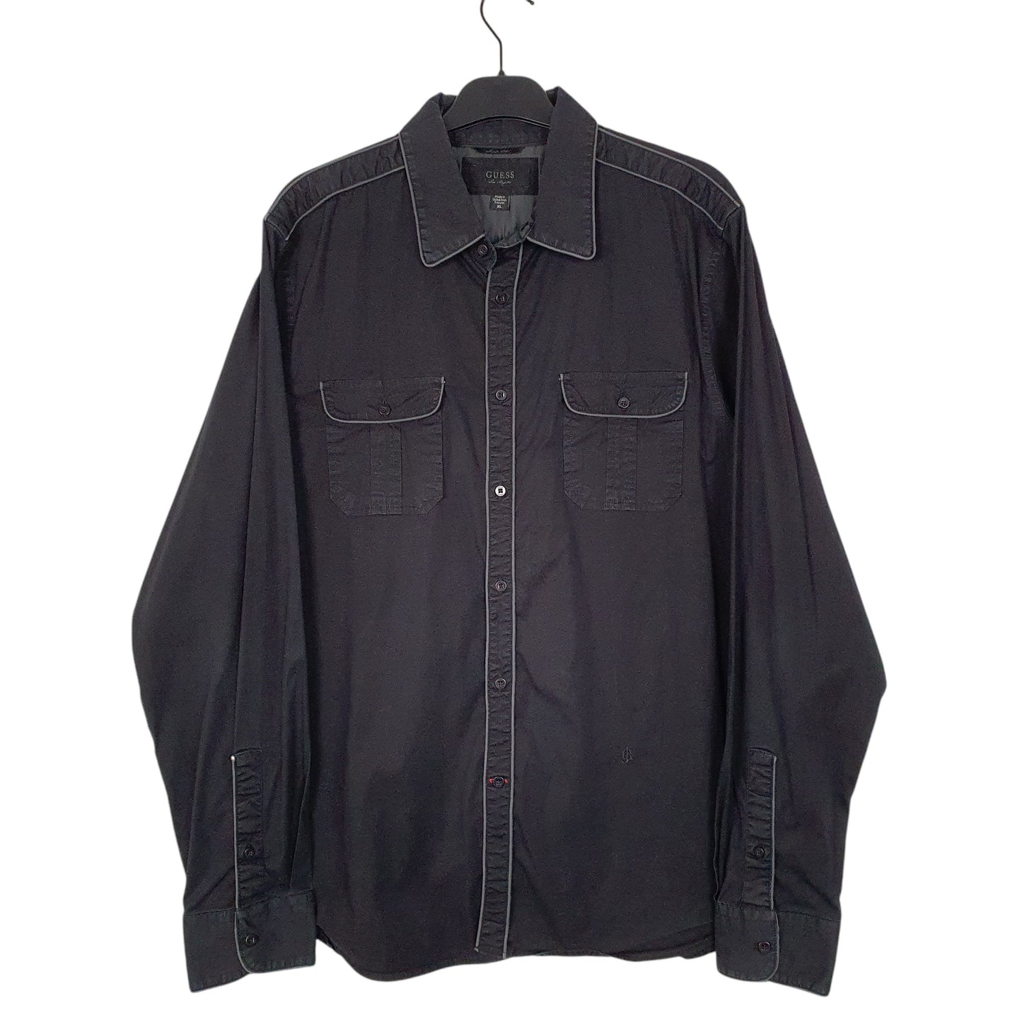 Mens Black Guess  Long Sleeve Shirt
