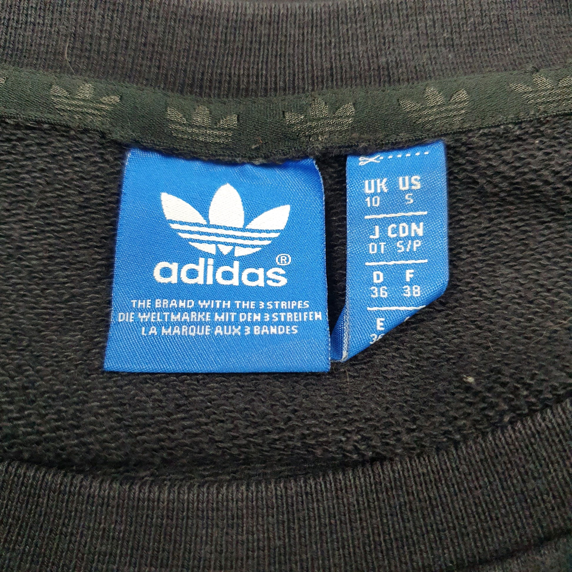 Womens Black Adidas Spellout Crewneck Jumper