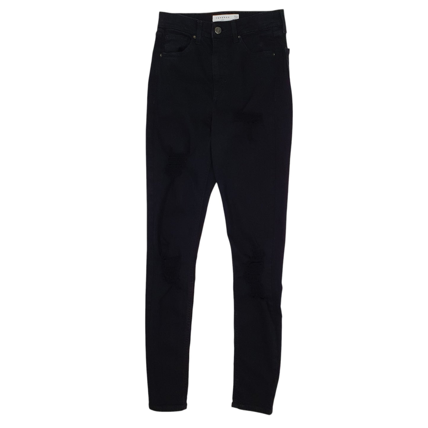 Womens Black Topshop Ripped Stretch Jamie JeansW26 L30