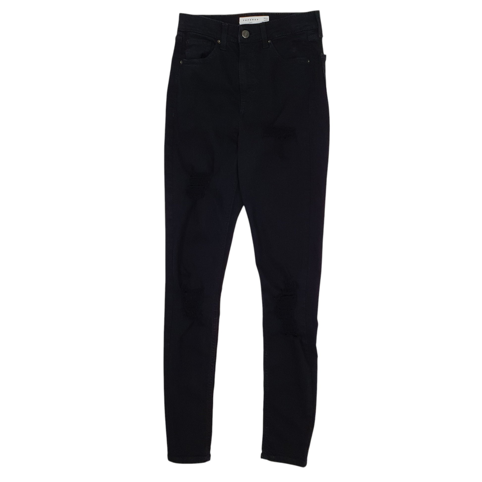 Womens Black Topshop Ripped Stretch Jamie JeansW26 L30