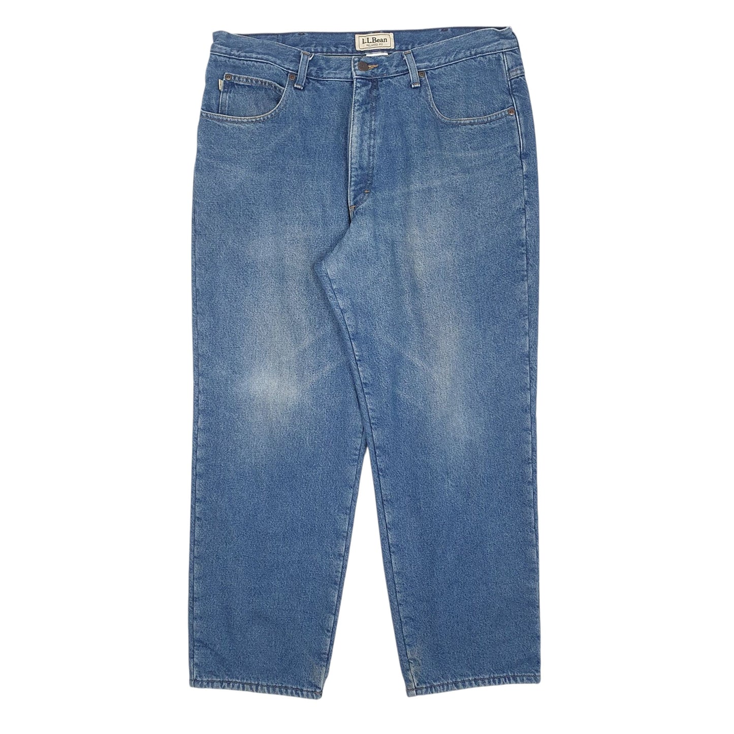 Mens Blue L.L.Bean Blanket Lined Relaxed JeansW38 L30