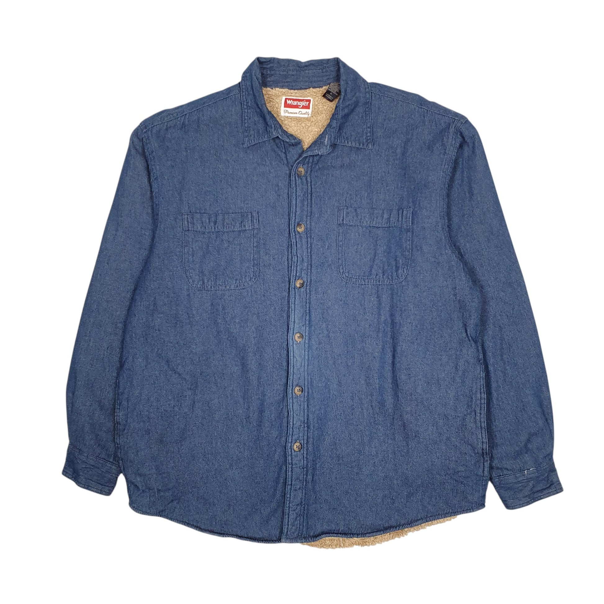 Mens Blue Wrangler Sherpa Lined  Coat