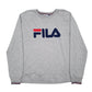 Mens Grey Fila Spellout Crewneck Jumper