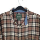 Mens Brown Woolrich Thick Flannel Plaid  Shirt