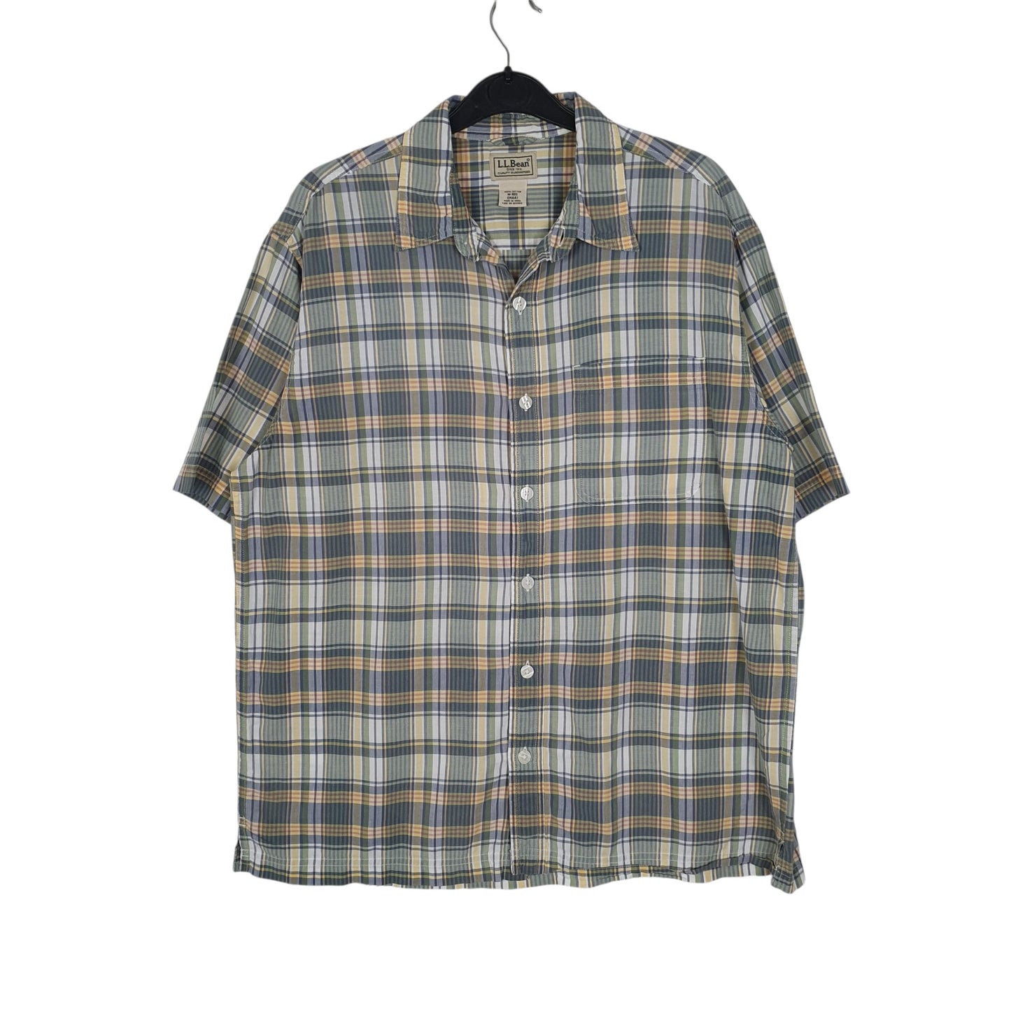 Mens Green L.L.Bean  Short Sleeve Shirt