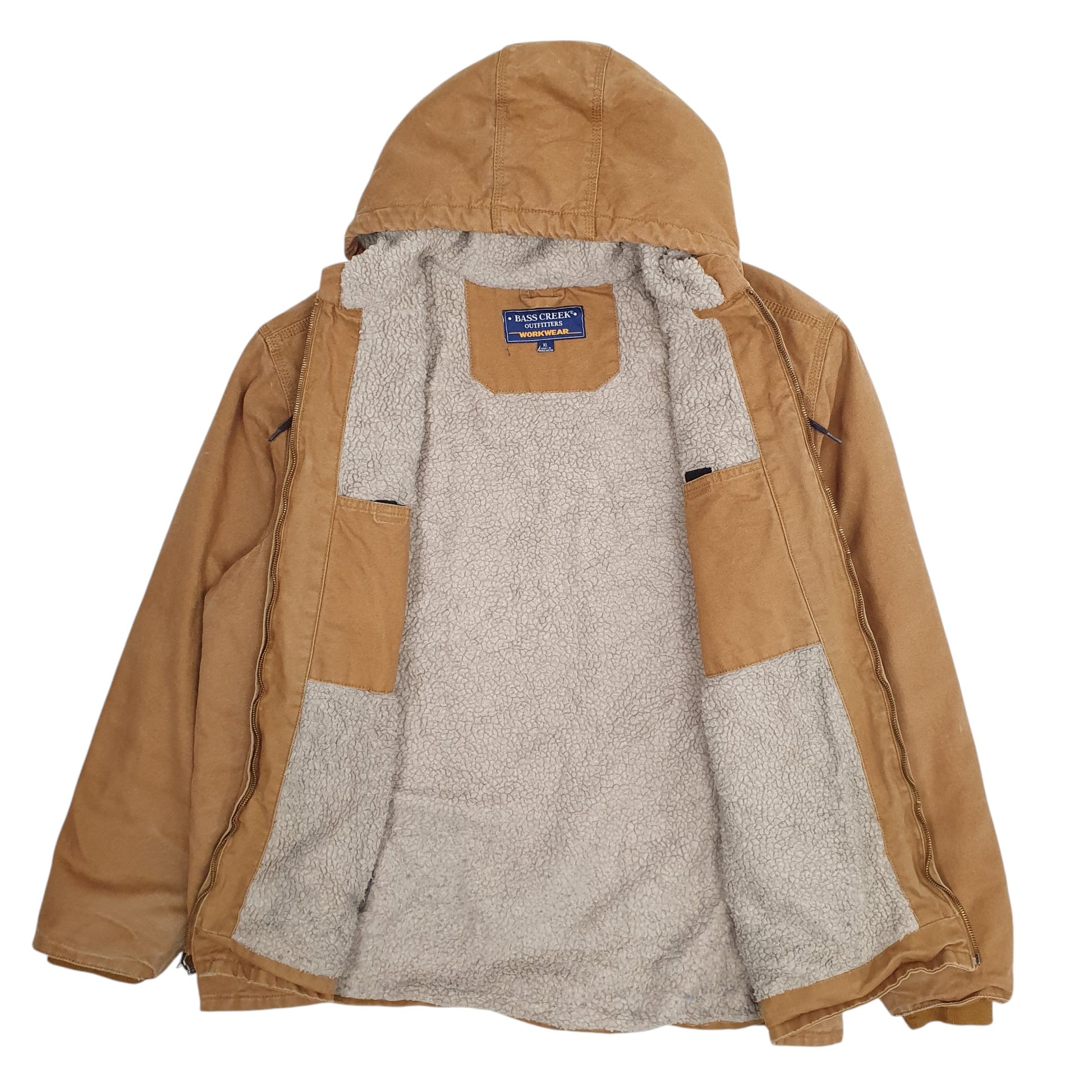 Mens Tan Bass Creek Active Hoodie  Coat