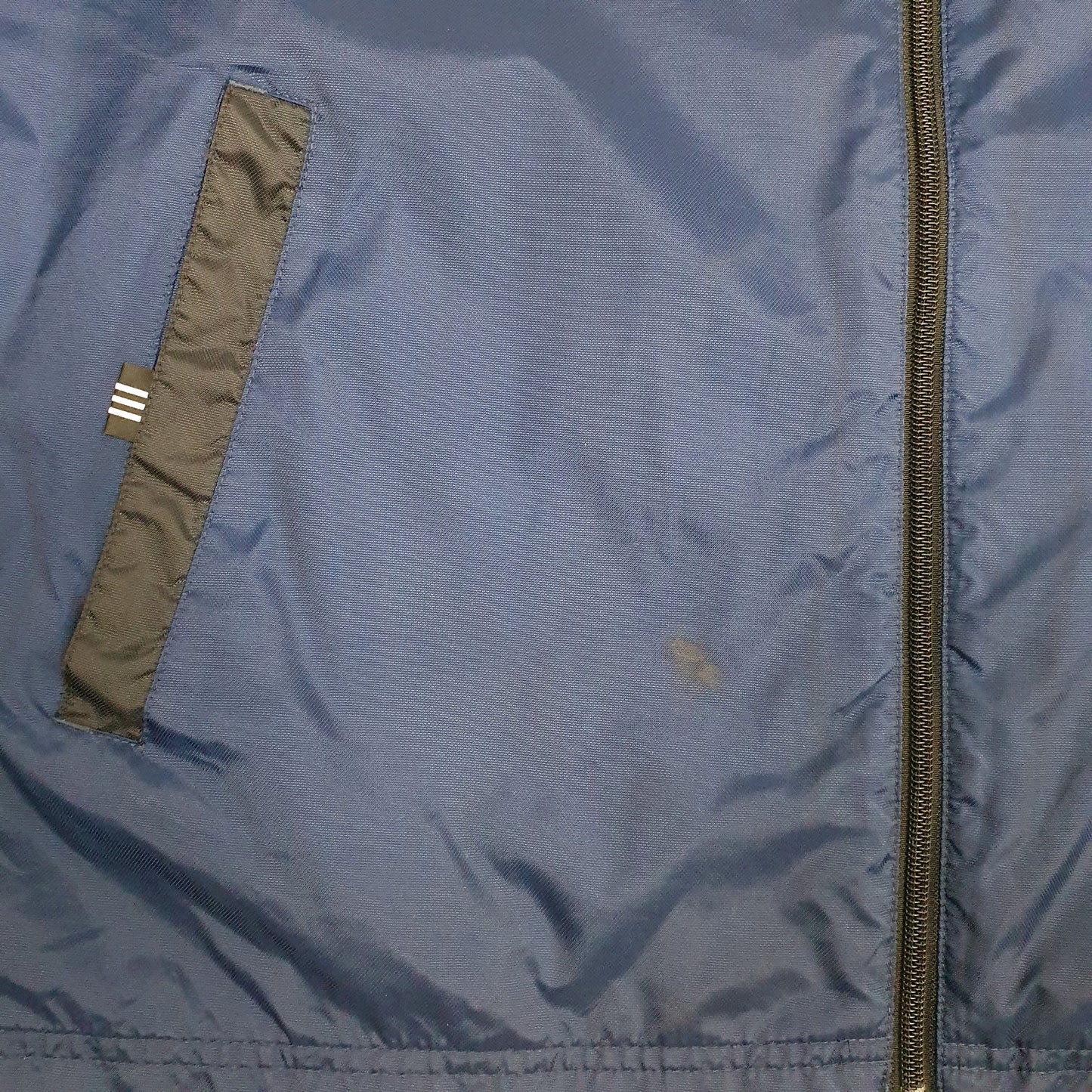 Mens Navy Adidas Track Crewneck Coat