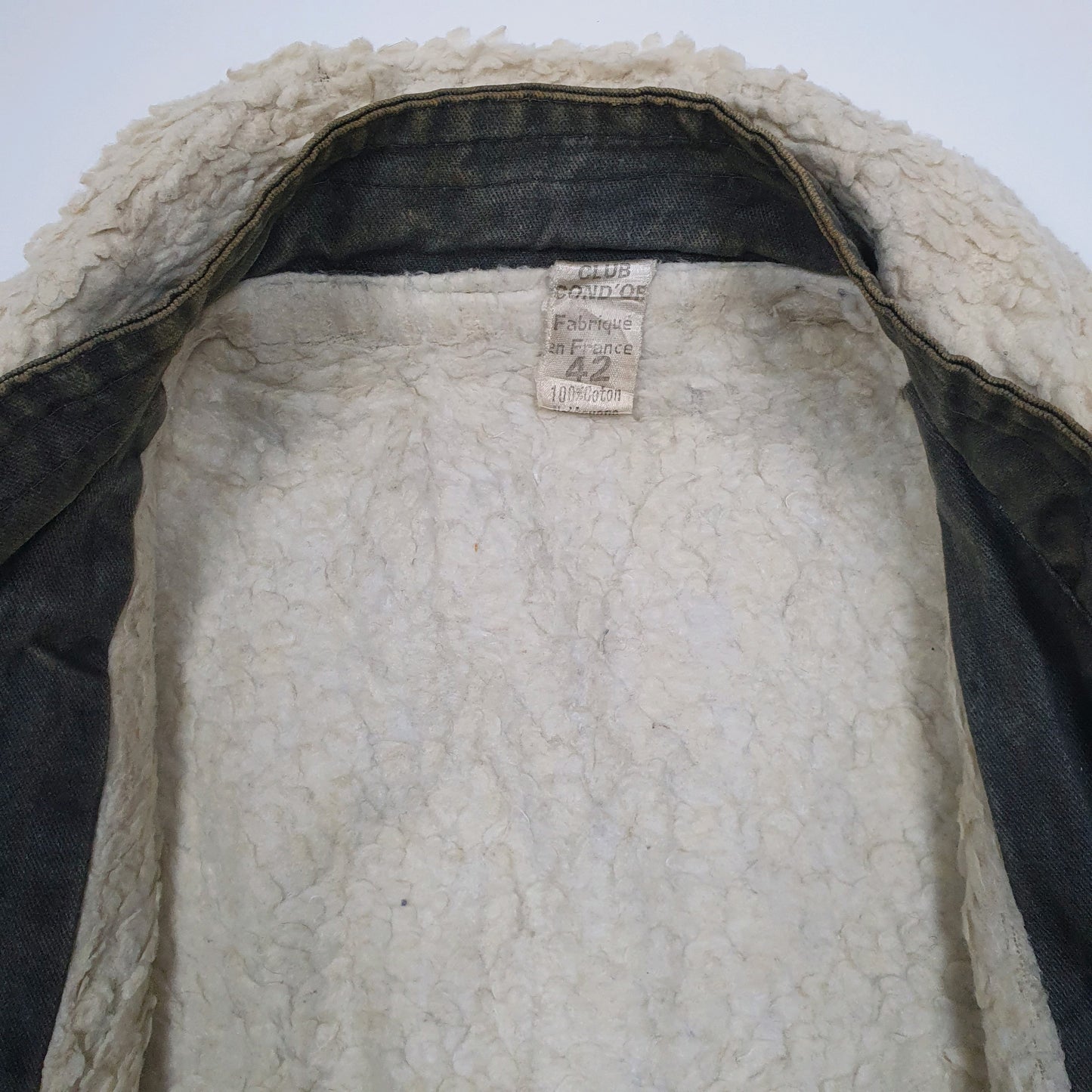 Mens Grey Club Condor Vintage French Workwear Sherpa Lined  Coat