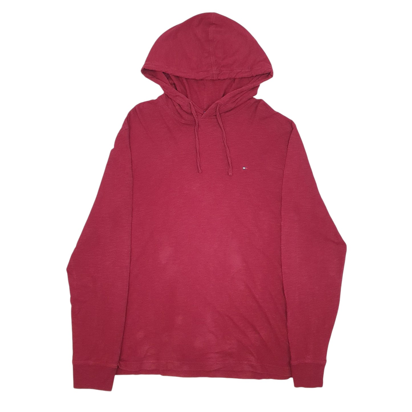 Mens Burgundy Tommy Hilfiger Lightweight Hoodie Jumper