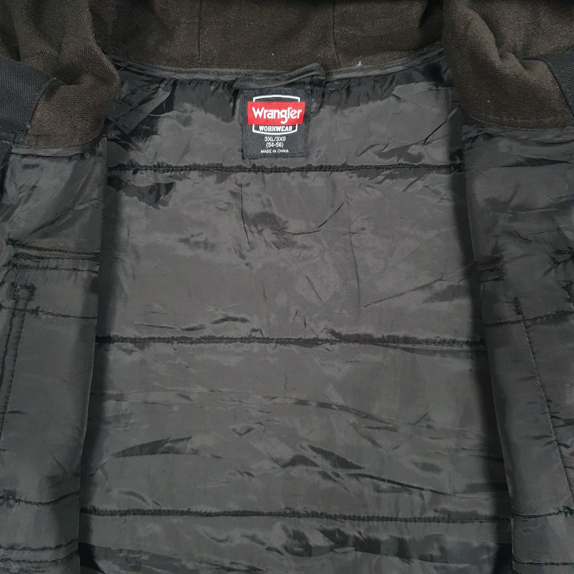 Mens Black Wrangler Workwear Hoodie  Coat