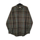 Mens Green L.L.Bean Thick Flannel Plaid Long Sleeve Shirt